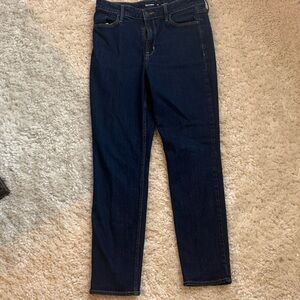 Old Navy Women's Dark Blue wow straight high rise Jeans
